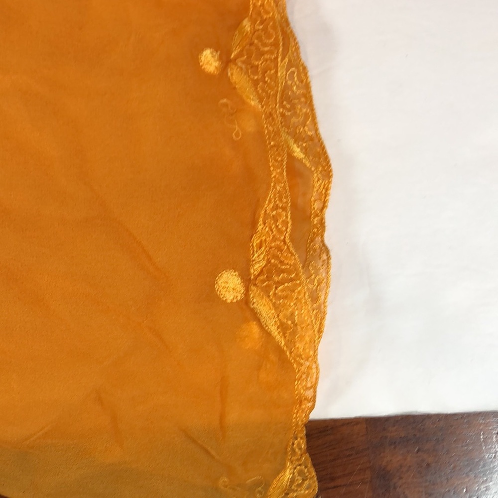 Yellow Decorative Polyester Scarf - One Size View 2